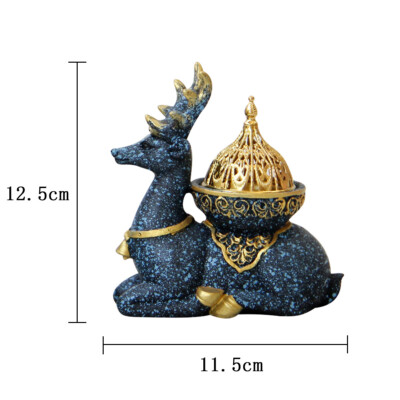 Color Resin Fawn Combination Metal Incense Burner Aroma Diffuser Home Furnishing