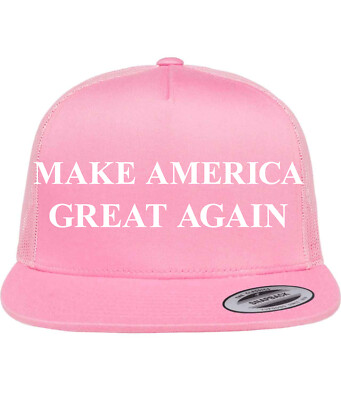 Donald Trump 2020 MAGA Make America Great Again Fight Hat Flat Bill Trucker Cap
