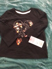 Cat  Jack Girl  s Toddler Long Sleeve Halloween Shirt Candy Heart Black NWT 18M