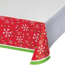 Snowflake Fun Plastic Banquet Tablecloth Winter Christmas Party Decoration