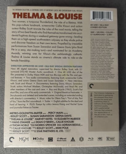 Thelma & Louise (UHD 4K + Blu-ray) Special Ed Slipcased Criterion Collection NEW - Imagen 2 de 2