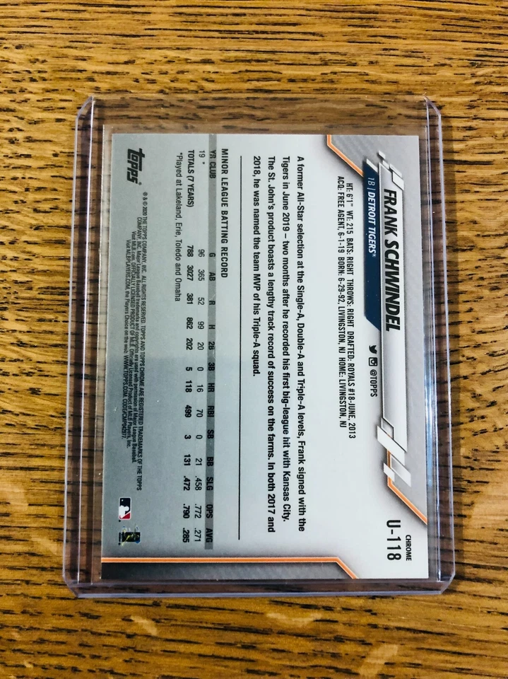 2020 Frank Schwindel Topps Chrome Update Sapphire #U-118 Rookie RC - Image 2 of 2