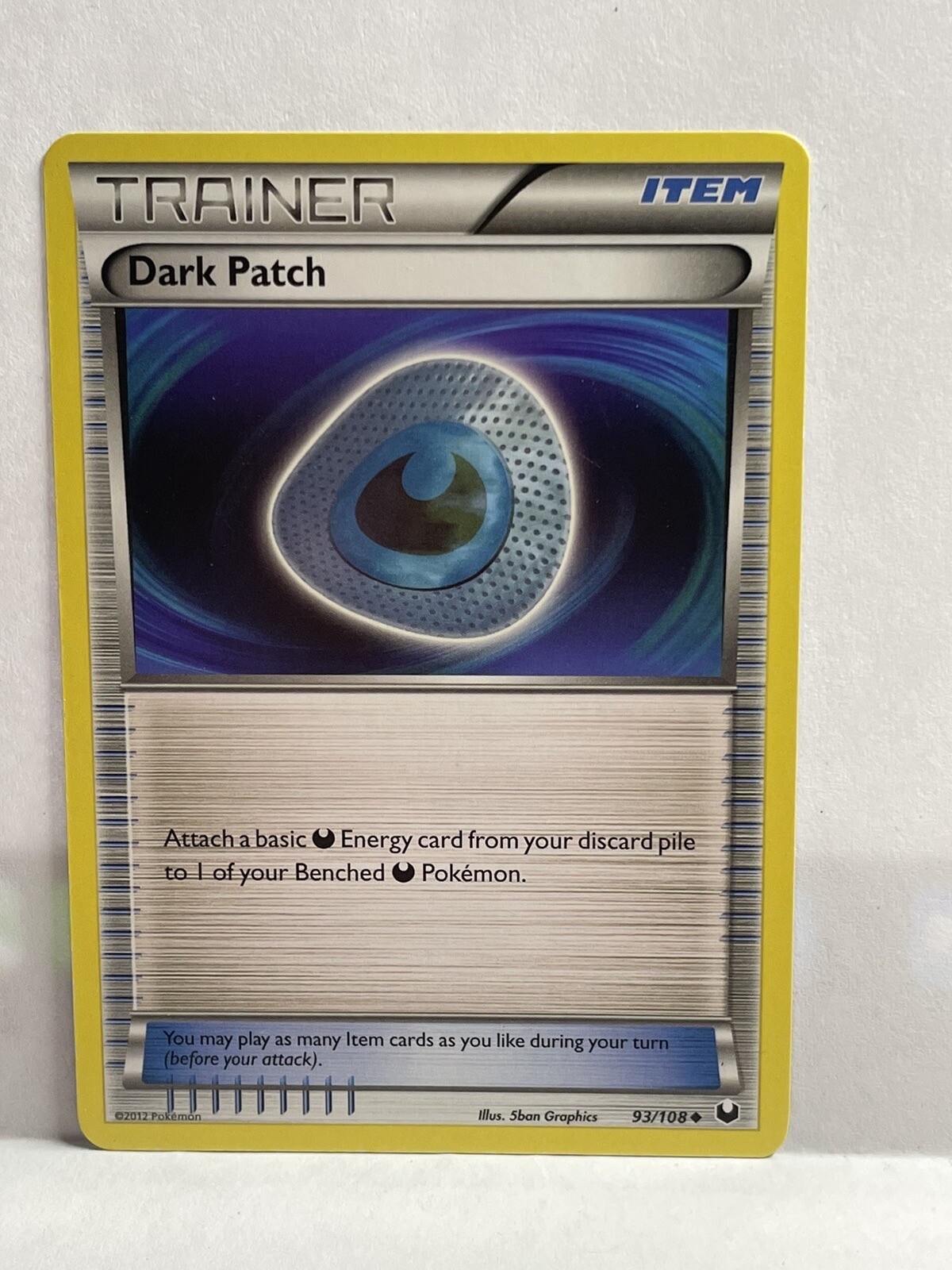 Trainer Dark Patch 93/108 - Black & White Dark Explorers - 2012 Pokemon LP/NM