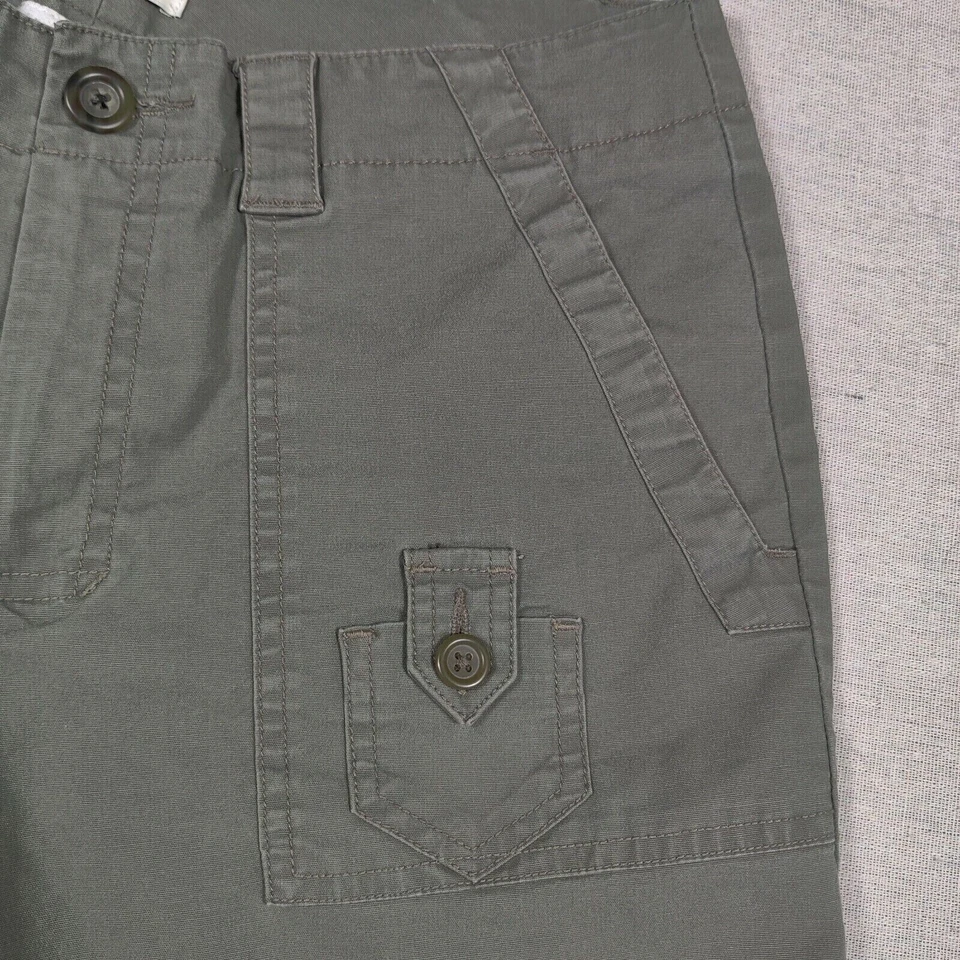 Pantalones Cortos Chinos Para Mujer Dockers Tiro Bajo Bolsillo Cuadrado Talla 6 Verde Elastizados Puño Enrollado Foto 4 de 4