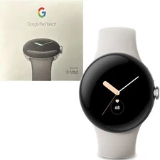 Google Pixel Watch Polished Silver case/Chalk Active 32GB WIFI+Bluetooth NEW