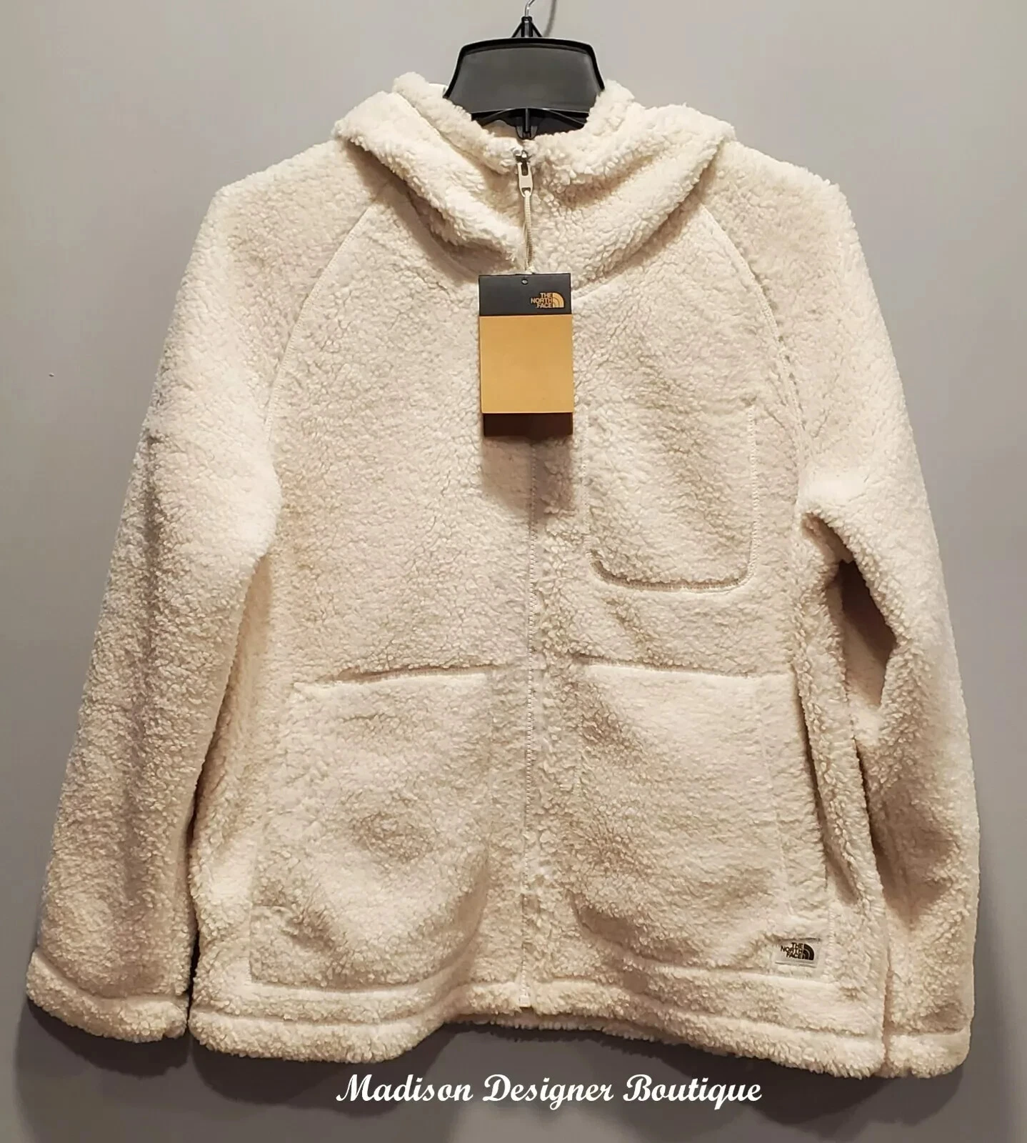 The North Face Fleece Full Zip Hoodie Women's Size Medium Gardenia White NWT