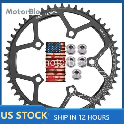 110mm BCD  Narrow Wide Single Chainring 110BCD Full Alloy CNC 52T w/ 5 Bolts