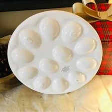 Ceramic deviled egg Easter tray white kitchen farmhouse home decor Costco