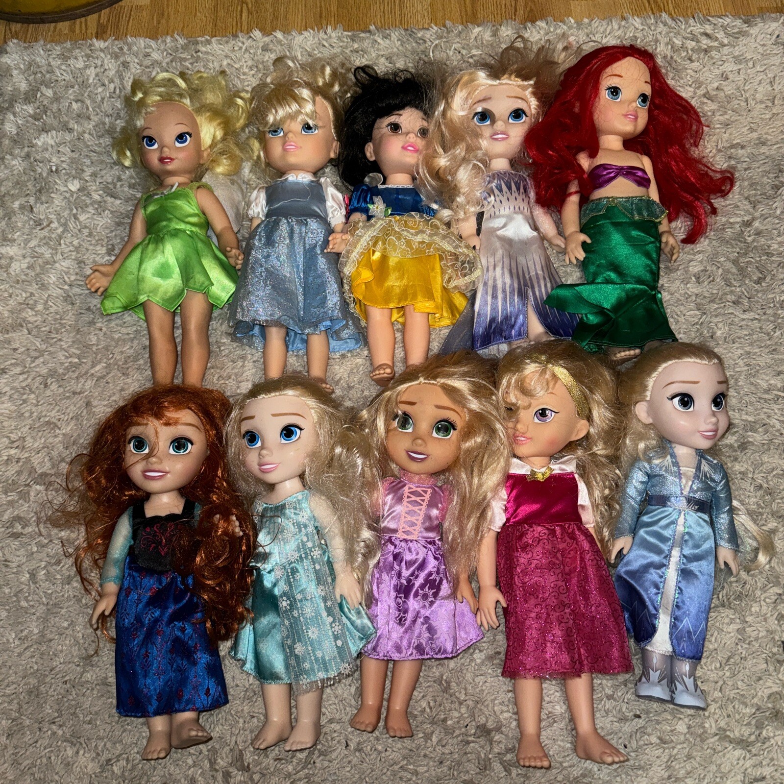 Lot Of 10 Jakks Pacific 14” Disney Princess Baby Dolls Big Bundle