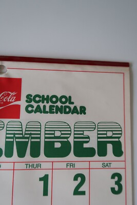 Vintage 1988 - 1989 Coca Cola Wall School Calendar 19' x 13' | eBay