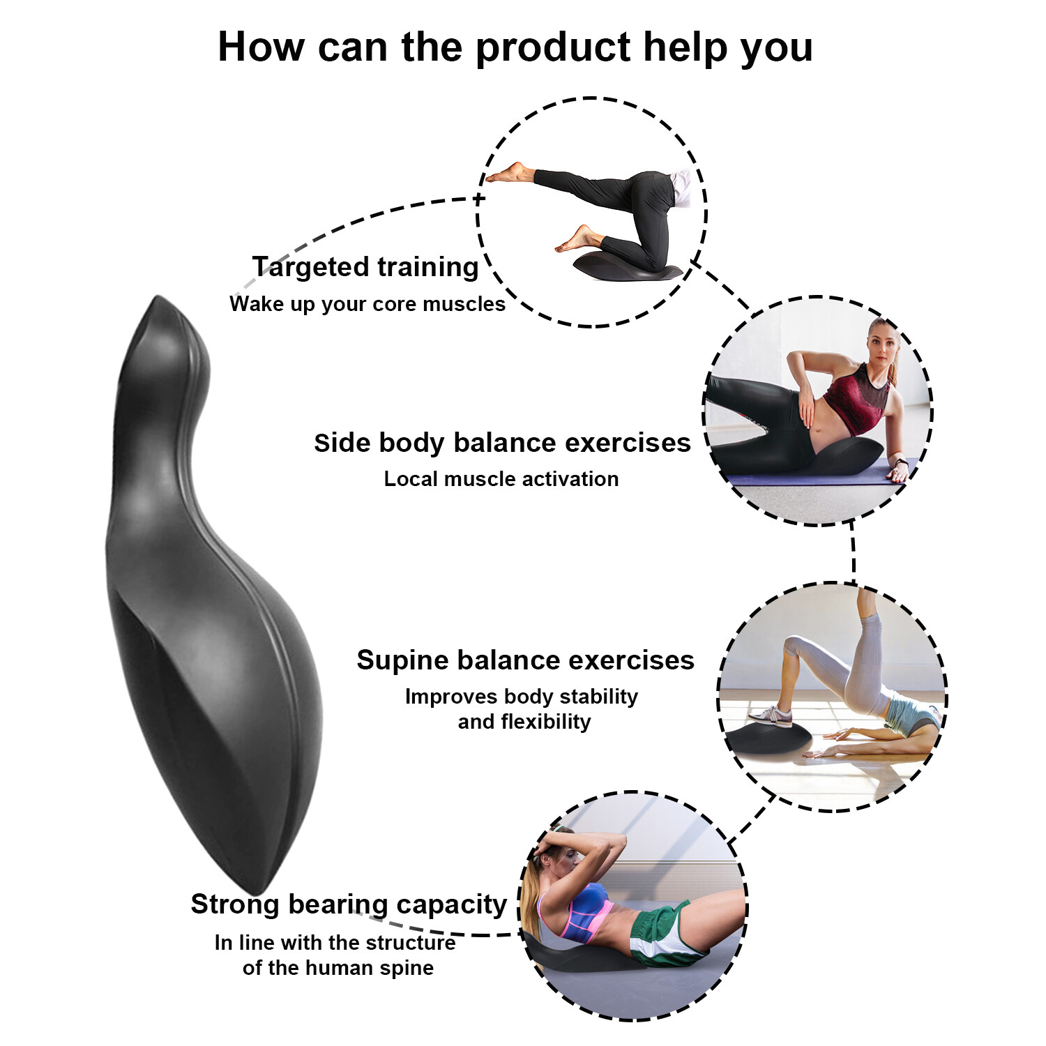 Pilates Yoga Training Balancer Spine Supporters Back Core Little Dolphin Shaped eBay