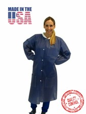 Disposable Lab Coat Medical Protective Gear Unisex M/L Violet .