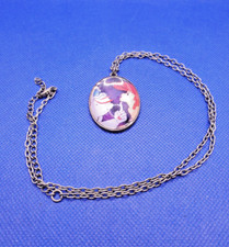 Vintage Disney Little Mermaid Ariel Ursula Cabochon Necklace Villain Signed