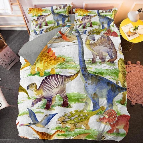 Cartoon Dinosaur Bedding Set Duvet Cover Polyester Pillowcase Soft Bedclothes - Bild 32 von 42