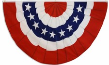 USA Pleated Fan Flag 3X5 Feet American US Bunting Flags Half 5X3 Fan Banner