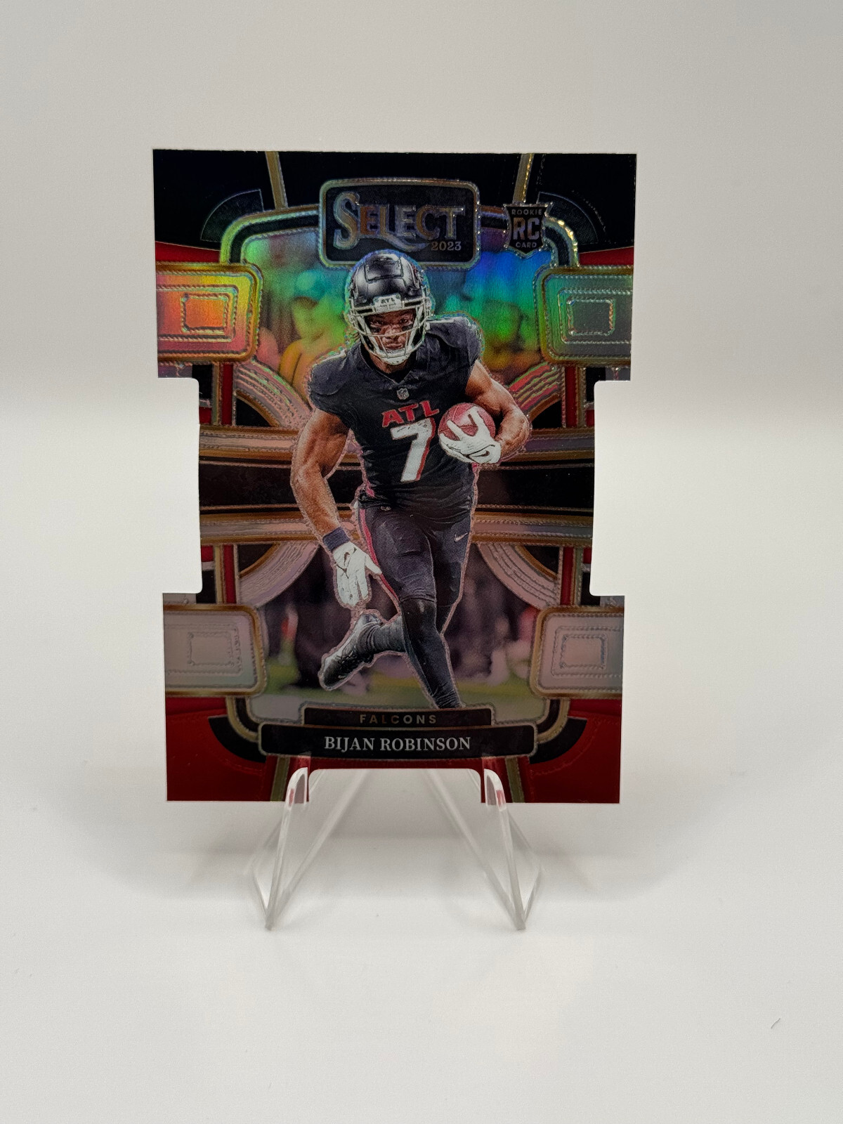 Bijan Robinson 2023 Panini Select #4 Black Red Prizm Die-Cut Rookie Card