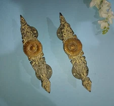 Marigold Flower Art Flourish Door Pull Brass Coneflower Eingarving Handle AJ048