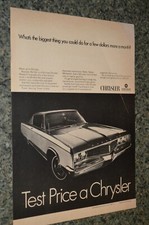 1968 Chrysler Newport Original Advertisement Print Ad 68