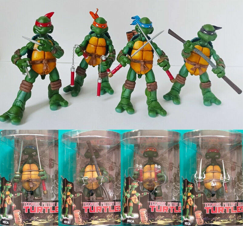 4 PCS NECA Teenage Mutant Ninja Turtles Color Headband Action Figures Model  Toys