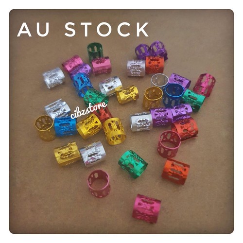 Dreadlock Beads Quality Hair Jewellery Braids Adjustable Metal Cuffs Clips AU - Picture 35 of 37