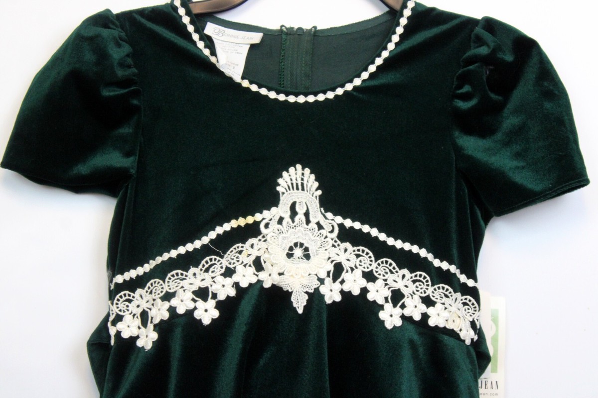bonnie jean green velvet dress Dark Green Pure Cotton Dress Material – Kalatmaka Selections main image 1