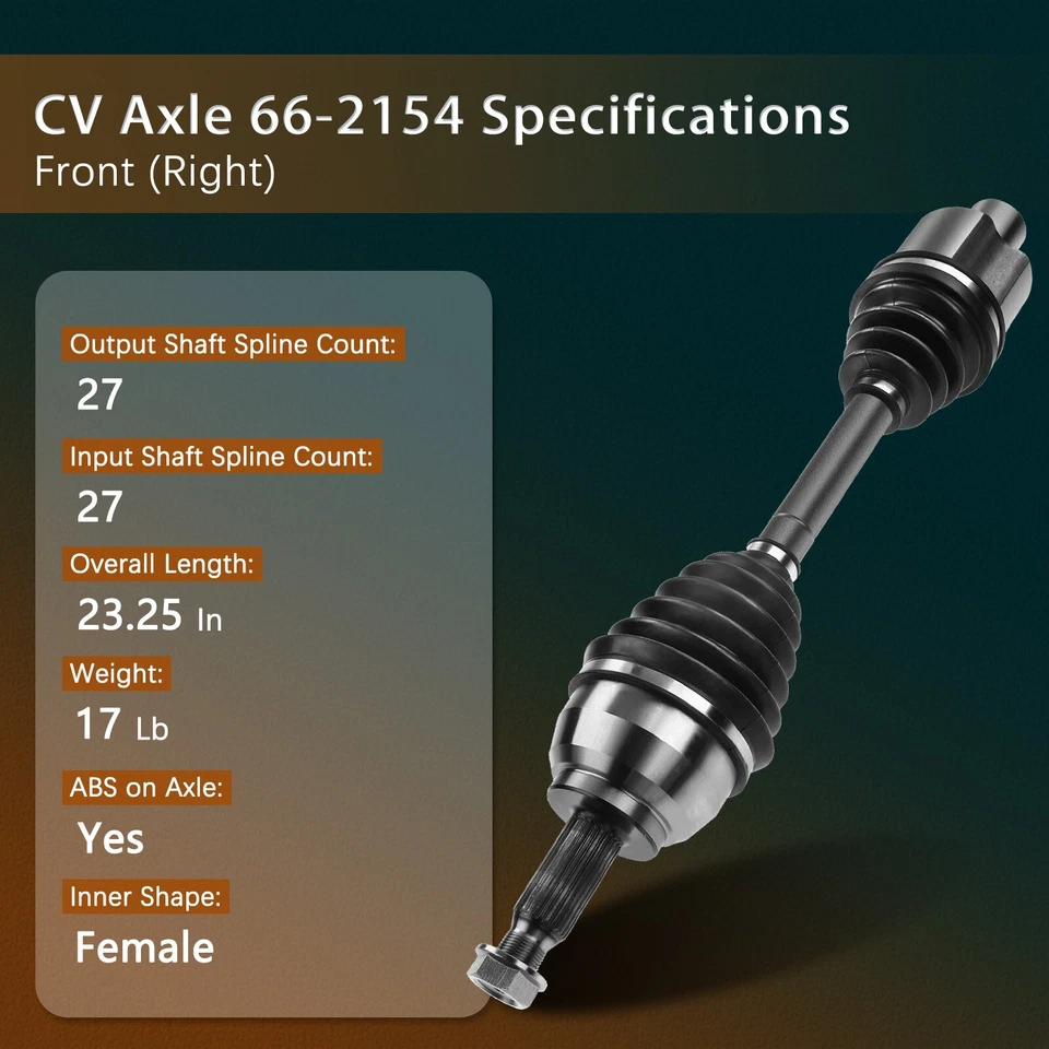 Front Right CV Axle for AWD 2002 - 2005 Ford Explorer Lincoln Aviator Mercury Foto 4 de 4