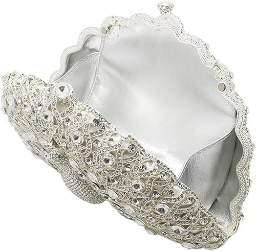 Peacock Crystal Clutch Purse Rhinestone Handbag Ladies Luxury Evening Bag - Picture 51 of 51