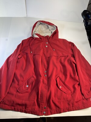 Vintage Classic Elements Women s Jacket Red With Hood size 24W