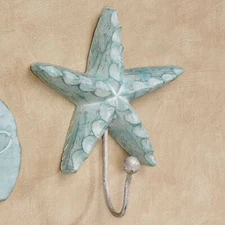 Shoreline Treasures Coastal Nautical Wall Coat Hook Aqua Beach Decor