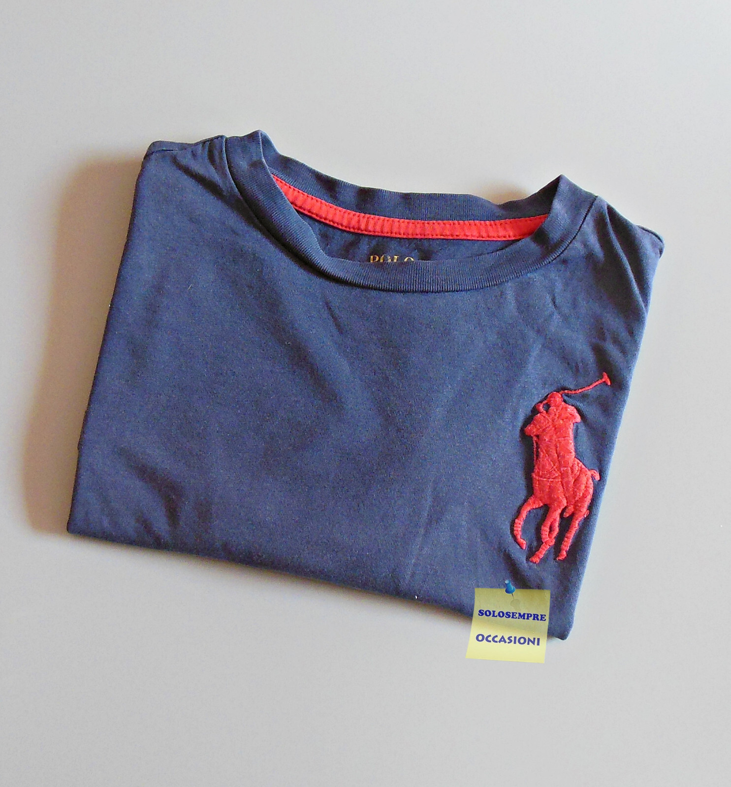 PONY T shirt maglietta maniche corte Polo Ralph Lauren Bambino Unisex blu 10 12 anni