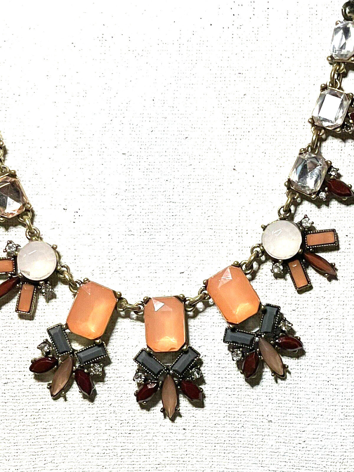 LOFT Crystal Mutlicolor Gem Statement Necklace RE… - image 2