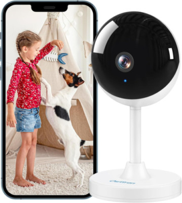 owltron Indoor Security Camera 2K, 2.4GHz WiFi Cameras 2.4GHz-1 Pack, White