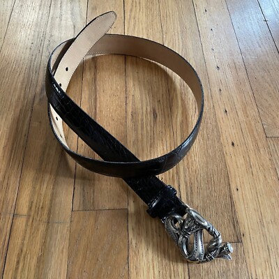 Vintage 1998 Brighton Christmas Belt Bells Black M 33\