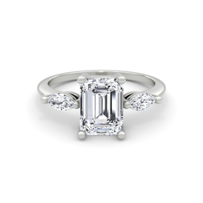 14k Ring D VS1 3.40 Ct Shape Lab Created Diamond IGI Certification Women Jewelry