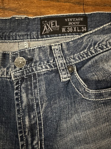 T.K. Axel Jeans Mens Sz 36x34 Blue Denim Wolcott Vintage Boot New - Picture 9 of 11