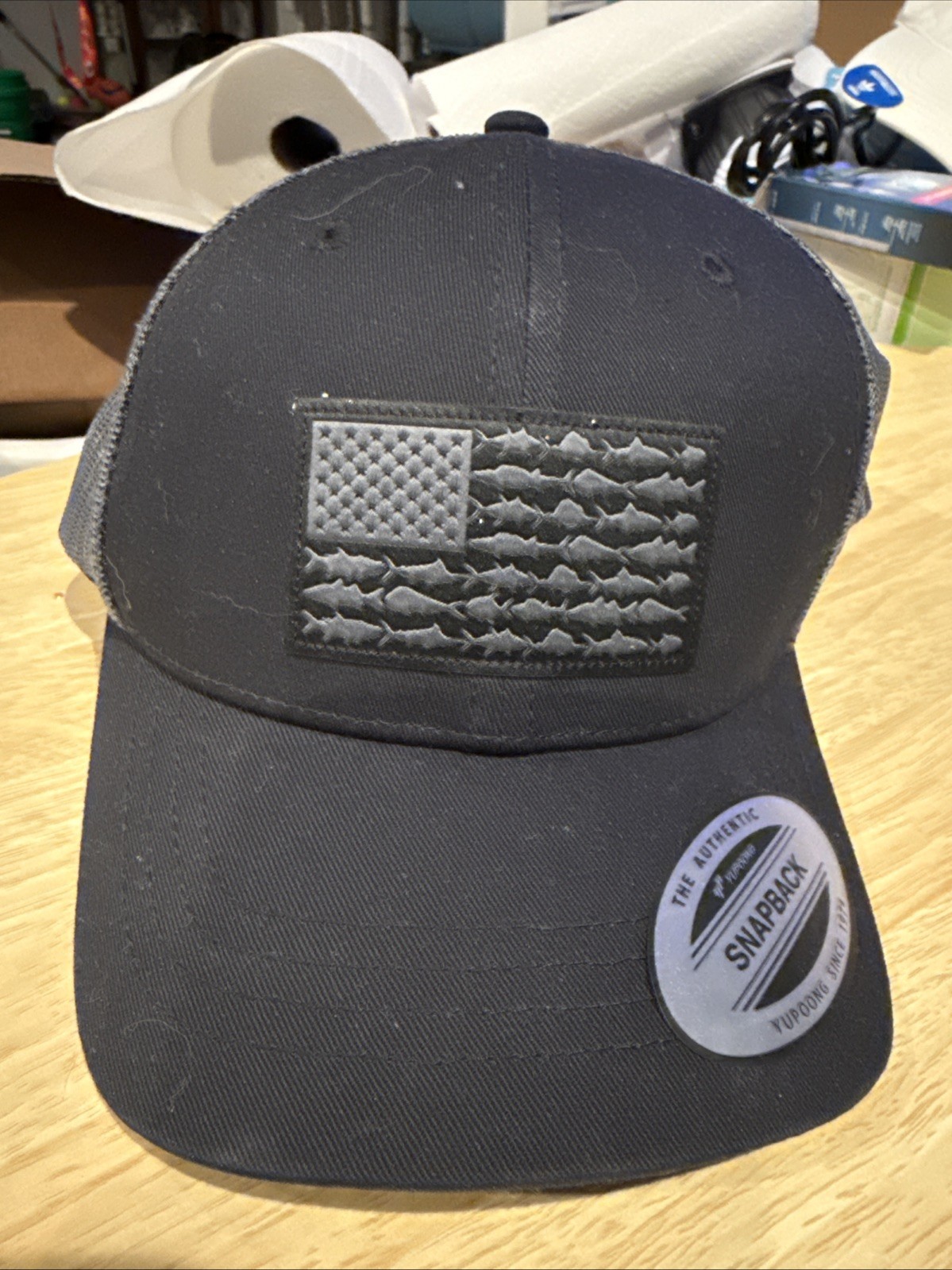 Youth O/s Mesh Trucker Pfg American Flag  Fishing ..bin 3 #3