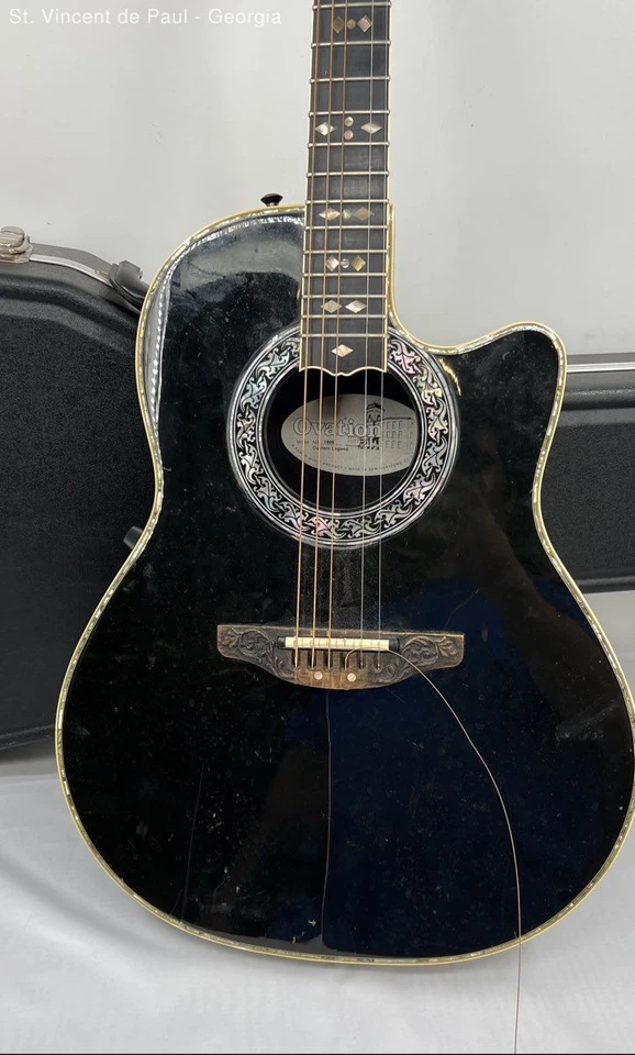 Винтажный гриф Ovation 1869 Custom Legend Black Ebony акустический электрический для чтения - Изображение 4 из 4