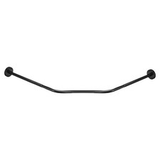 Stainless Steel Diamond Shape Corner Shower Curtain Rod Larger Black