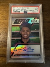 2018  Certified Rookie Roll Call Anfernee Simons 1/5 Green Prizm AUTO PSA 9