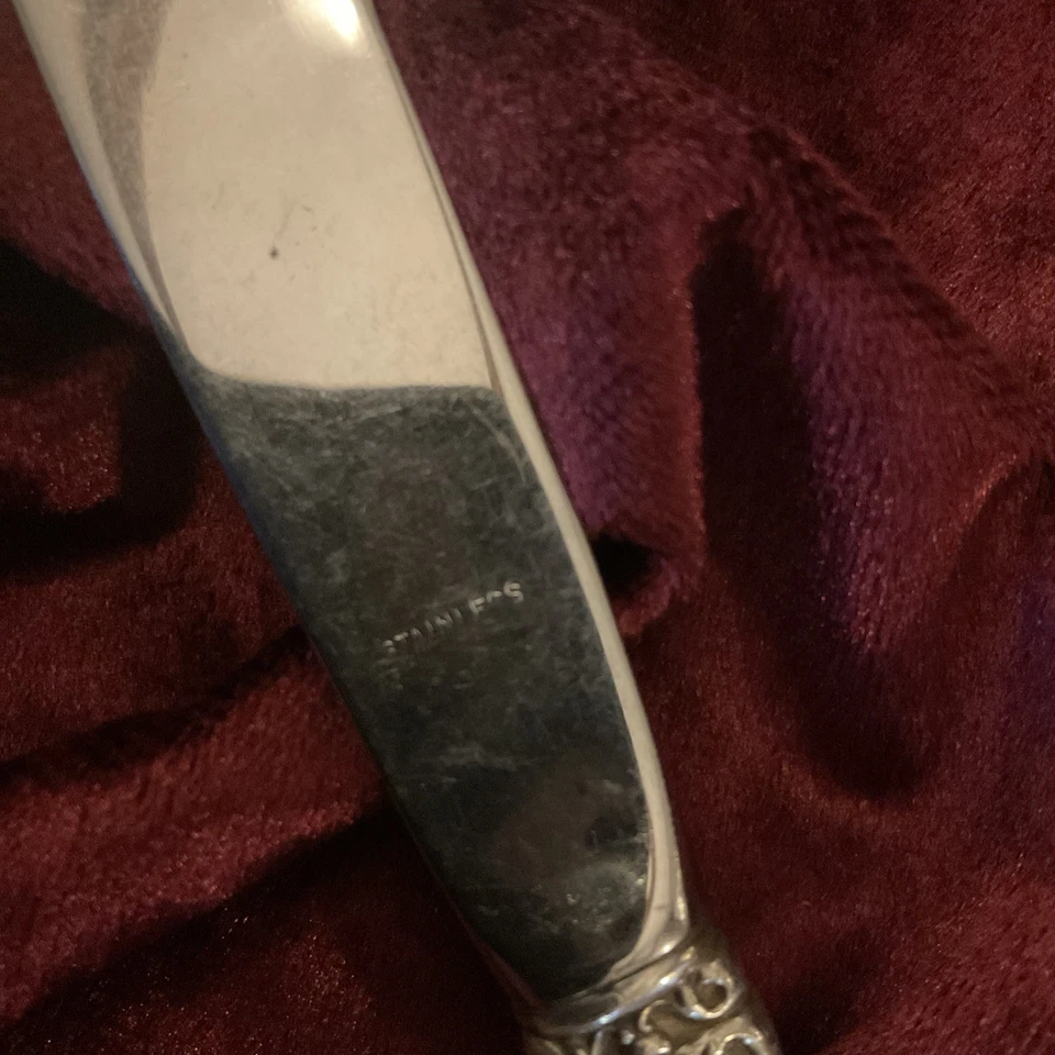 Westmoreland GEORGE & MARTHA 纯银手柄晚餐刀(S) 现代 9 1/8 英寸 A+ — 第 3/4 张图片