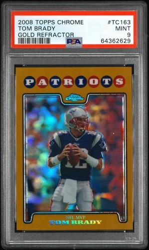 2008 Topps Chrome - Tom Brady #TC163 Gold Refractor /199 PSA 10