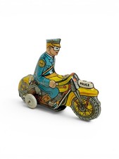 Vintage 1936 MARX Mystic Motorcycle Police Cop Tin Litho Windup
