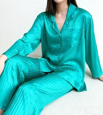 Womens 100 Pure Mulberry Silk Pajamas Set Silk Sleepwear M L Christmas Gift