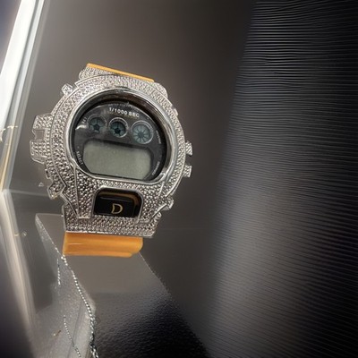King Master Unisex Silver Case Yellow Rubber Strap Watch