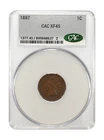1887 indian head penny, cac, xf45