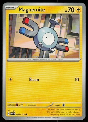 Magnemite 045/132 Common Mega Evolution Pokemon Near Mint