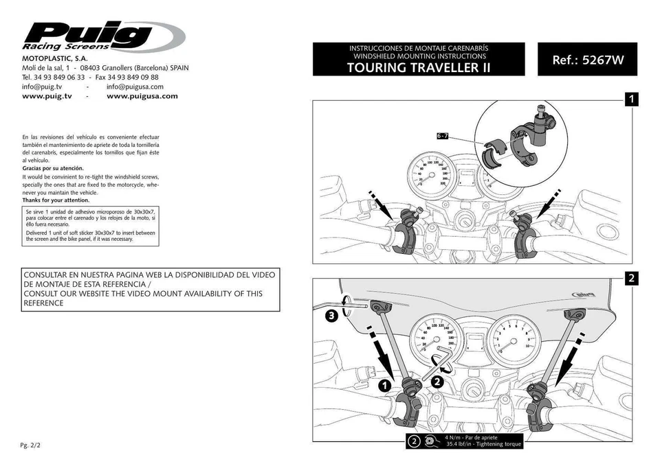 Puig Touring II Pantalla Parabrisas Transparente para Yamaha MT-125 (15-19) Foto 4 de 4