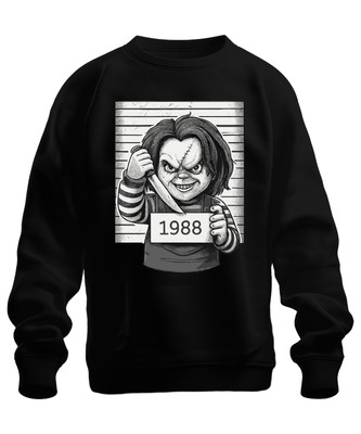 Chucky Mörderpuppe 1988 Horror Polizeifoto Killer Puppe Cult Unisex Sweatshirt P