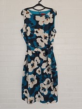 Oscar De La Renta Dress Size 16 Floral Blue Sleeveless Vintage Hawaiian MuMu
