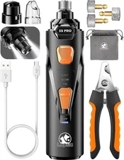 2025 Electric Dog Nail Grinder Pet Trimmer USB Charge Clipper with 2 LED Lights